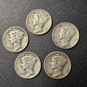 1942 Mercury Dime Set – 90% Silver (5 Coin Lot)